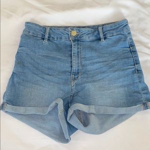 H&M denim high waisted shorts